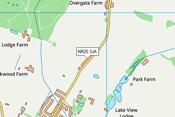 NR20 3JA map - OS VectorMap District (Ordnance Survey)