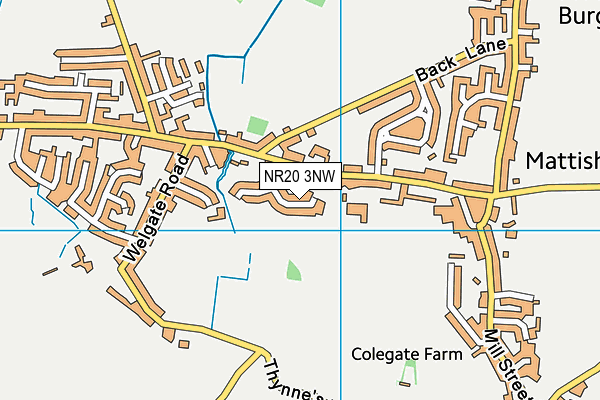 NR20 3NW map - OS VectorMap District (Ordnance Survey)