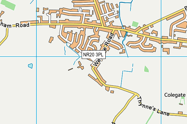 NR20 3PL map - OS VectorMap District (Ordnance Survey)