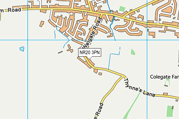 NR20 3PN map - OS VectorMap District (Ordnance Survey)