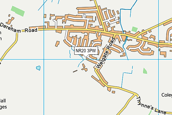 NR20 3PW map - OS VectorMap District (Ordnance Survey)