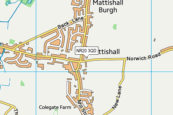 NR20 3QD map - OS VectorMap District (Ordnance Survey)