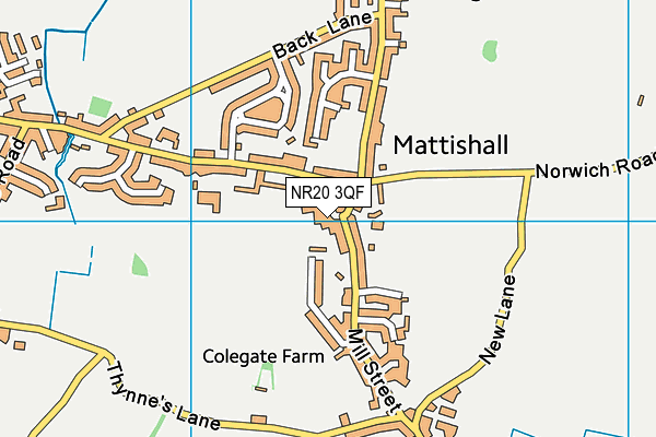 NR20 3QF map - OS VectorMap District (Ordnance Survey)