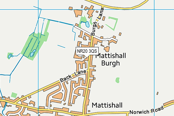 NR20 3QS map - OS VectorMap District (Ordnance Survey)