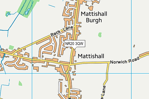 NR20 3QW map - OS VectorMap District (Ordnance Survey)