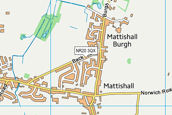 NR20 3QX map - OS VectorMap District (Ordnance Survey)