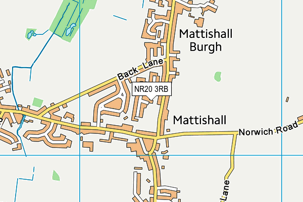 NR20 3RB map - OS VectorMap District (Ordnance Survey)