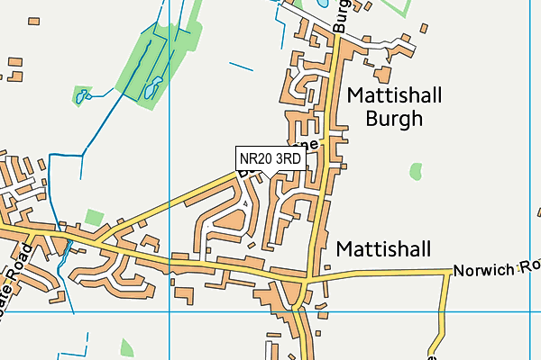 NR20 3RD map - OS VectorMap District (Ordnance Survey)