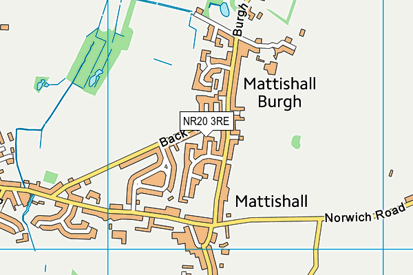 NR20 3RE map - OS VectorMap District (Ordnance Survey)