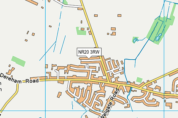 NR20 3RW map - OS VectorMap District (Ordnance Survey)