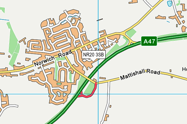 NR20 3SB map - OS VectorMap District (Ordnance Survey)