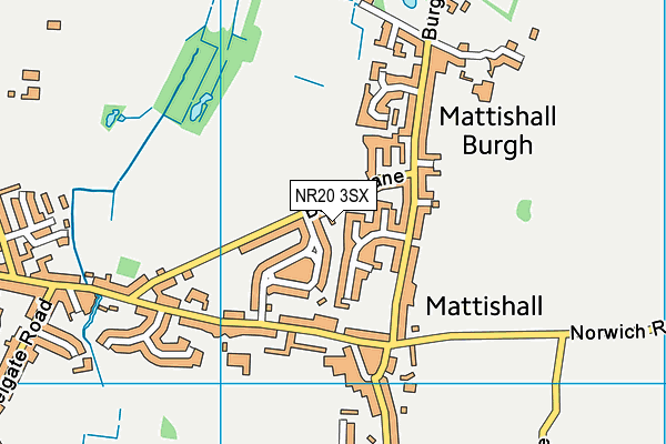 NR20 3SX map - OS VectorMap District (Ordnance Survey)