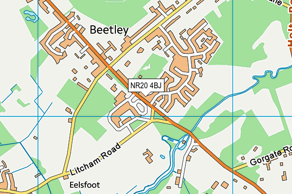 NR20 4BJ map - OS VectorMap District (Ordnance Survey)