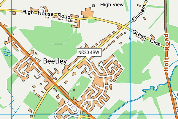St Mary's Community Primary School, Beetley map (NR20 4BW) - OS VectorMap District (Ordnance Survey)