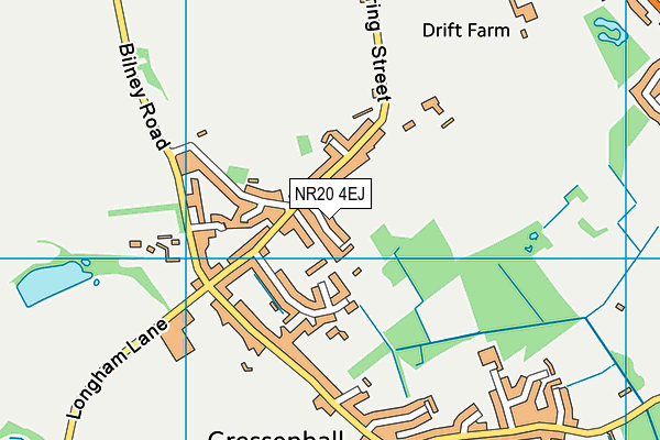 NR20 4EJ map - OS VectorMap District (Ordnance Survey)