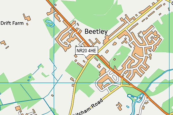 NR20 4HE map - OS VectorMap District (Ordnance Survey)