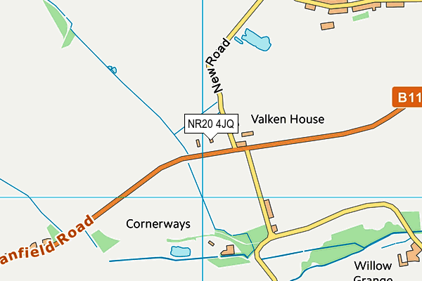 NR20 4JQ map - OS VectorMap District (Ordnance Survey)