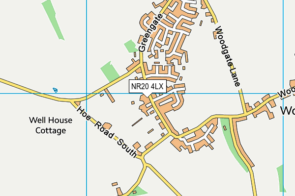 Swanton Morley Cricket Club map (NR20 4LX) - OS VectorMap District (Ordnance Survey)