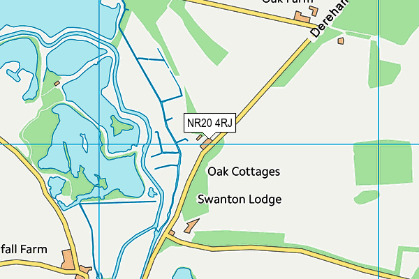 NR20 4RJ map - OS VectorMap District (Ordnance Survey)