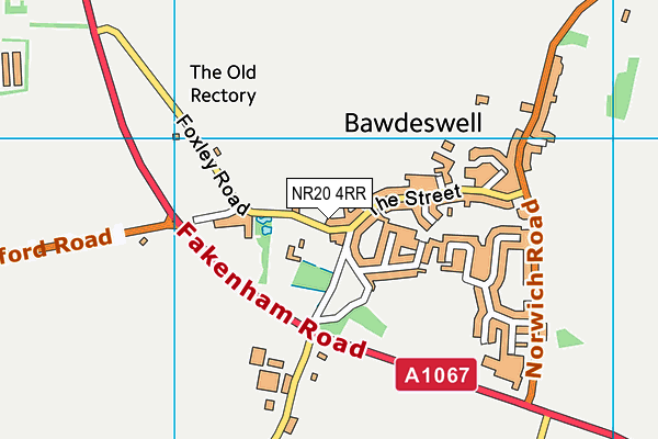 Bawdeswell Community Primary School map (NR20 4RR) - OS VectorMap District (Ordnance Survey)