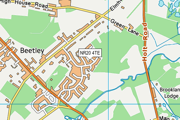 NR20 4TE map - OS VectorMap District (Ordnance Survey)
