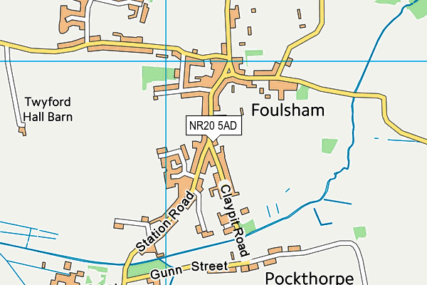 NR20 5AD map - OS VectorMap District (Ordnance Survey)