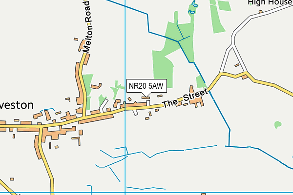 NR20 5AW map - OS VectorMap District (Ordnance Survey)