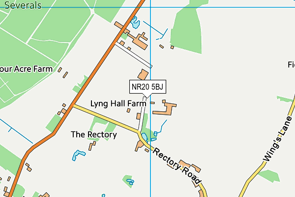 NR20 5BJ map - OS VectorMap District (Ordnance Survey)