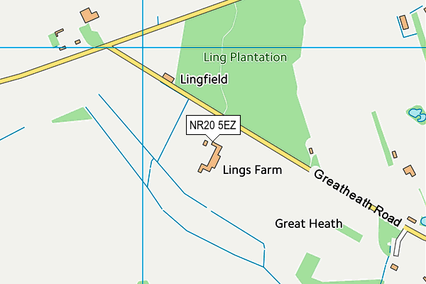 NR20 5EZ map - OS VectorMap District (Ordnance Survey)