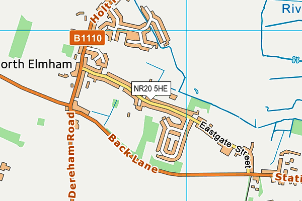 NR20 5HE map - OS VectorMap District (Ordnance Survey)