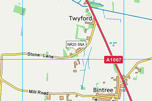 NR20 5NA map - OS VectorMap District (Ordnance Survey)