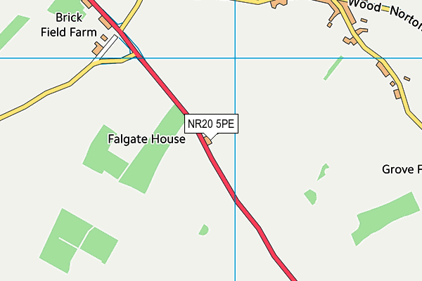 NR20 5PE map - OS VectorMap District (Ordnance Survey)