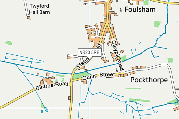 NR20 5RE map - OS VectorMap District (Ordnance Survey)