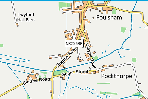 NR20 5RF map - OS VectorMap District (Ordnance Survey)