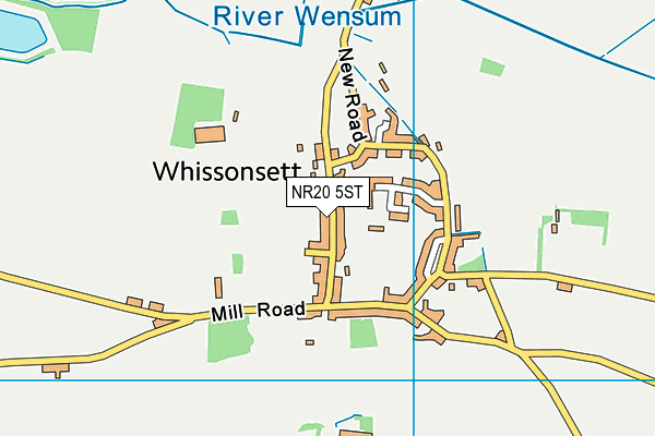 NR20 5ST map - OS VectorMap District (Ordnance Survey)
