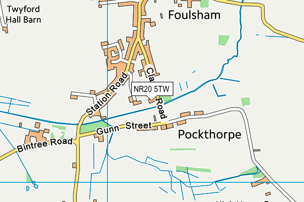 NR20 5TW map - OS VectorMap District (Ordnance Survey)