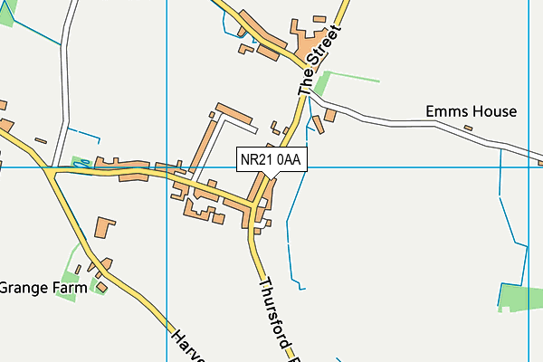 NR21 0AA map - OS VectorMap District (Ordnance Survey)