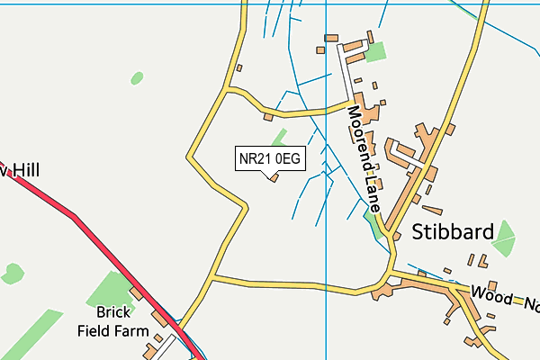 NR21 0EG map - OS VectorMap District (Ordnance Survey)