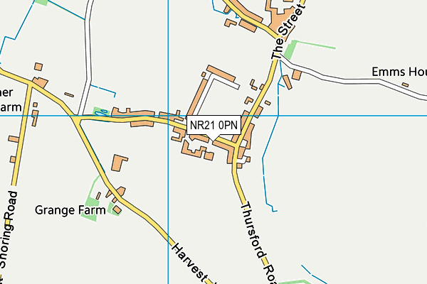Hindringham Playing Field map (NR21 0PN) - OS VectorMap District (Ordnance Survey)