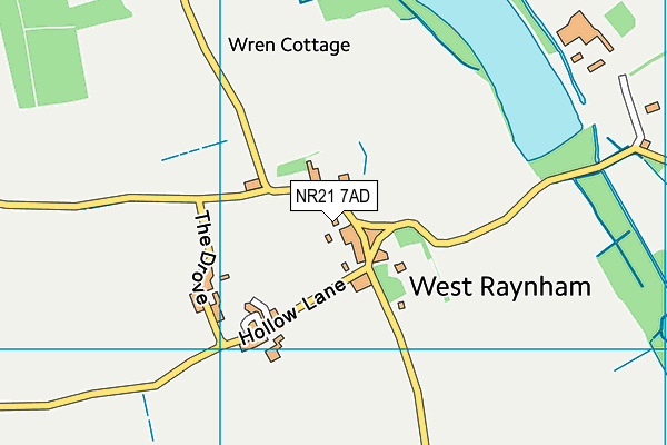 NR21 7AD map - OS VectorMap District (Ordnance Survey)