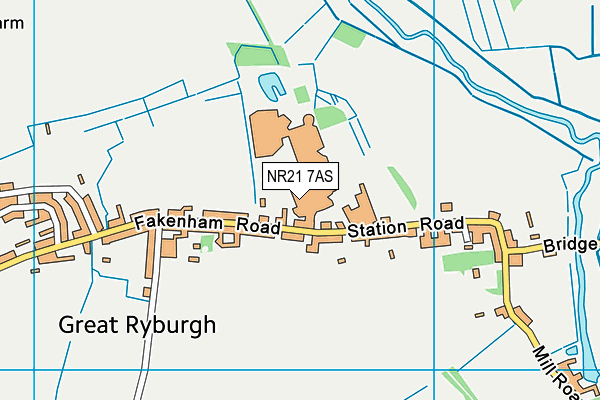 NR21 7AS map - OS VectorMap District (Ordnance Survey)