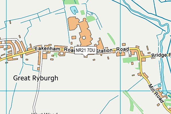 NR21 7DU map - OS VectorMap District (Ordnance Survey)