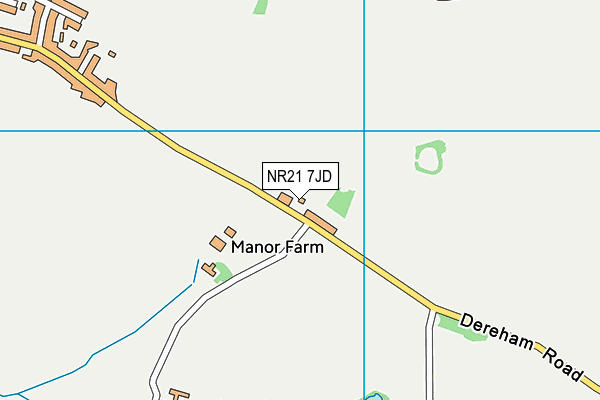 NR21 7JD map - OS VectorMap District (Ordnance Survey)