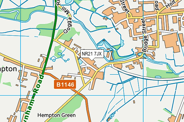 NR21 7JX map - OS VectorMap District (Ordnance Survey)