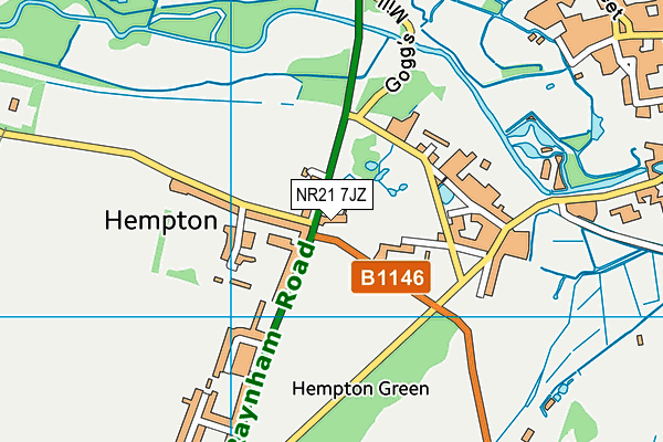 NR21 7JZ map - OS VectorMap District (Ordnance Survey)