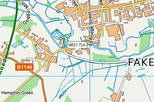 NR21 7LA map - OS VectorMap District (Ordnance Survey)