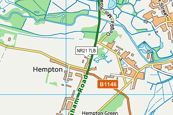 NR21 7LB map - OS VectorMap District (Ordnance Survey)