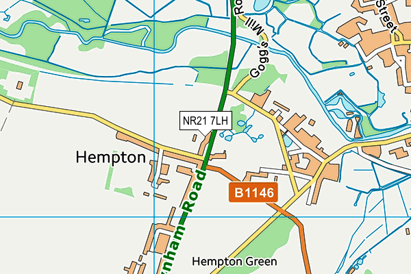 NR21 7LH map - OS VectorMap District (Ordnance Survey)