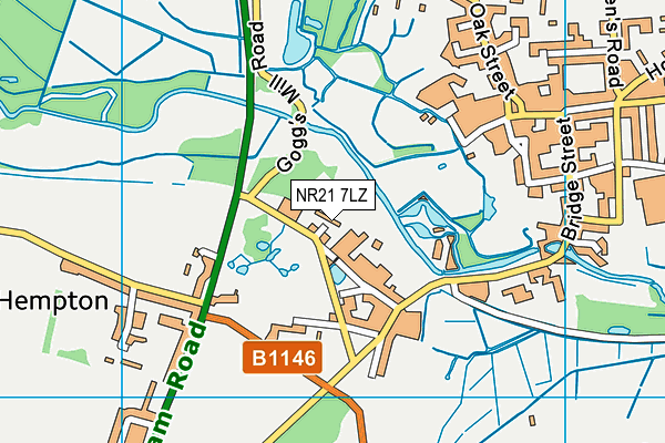 NR21 7LZ map - OS VectorMap District (Ordnance Survey)