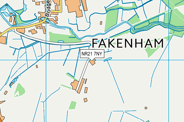 Fakenham Sports Centre Association map (NR21 7NY) - OS VectorMap District (Ordnance Survey)